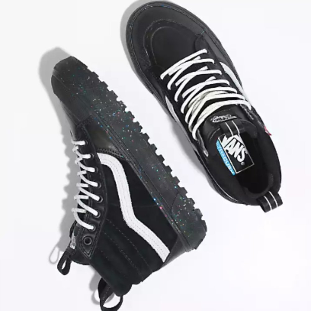 Vans Sk8-Hi MTE-2 Glitter Black Glitter Winter Shoes Women's Size 8.5